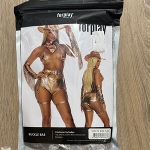 Forplay Metallic Gold Buckle Bae Costume
